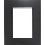 PLACA PLASTICA 3 MODULOS NEGRO AZABACHE