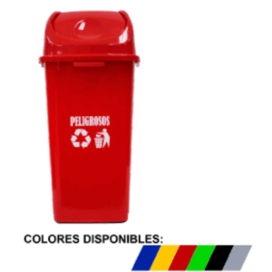 BASURERO VAIVEN 50LT COLORES P/RECICLAJE
