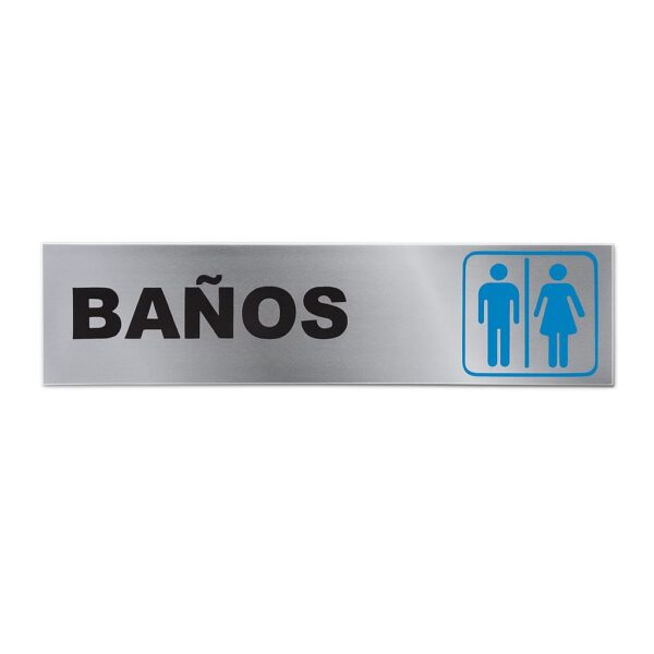 ROTULO VINIL "BAÑOS MIXTO" 5X20 CM