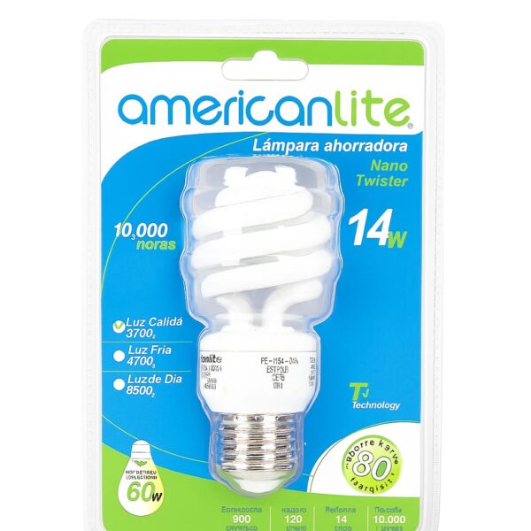 FOCO AHORRADOR ESPIRAL 14W E-27 L/C