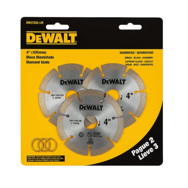 SET DISCO CORTE CERAMICA SEG 4" DEWALT