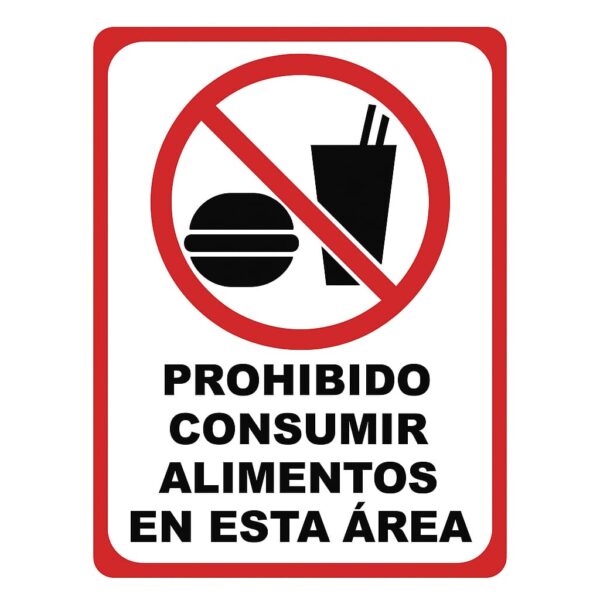 ROTULO VINIL "PROHIBIDO CONSUMO D/ALIME"
