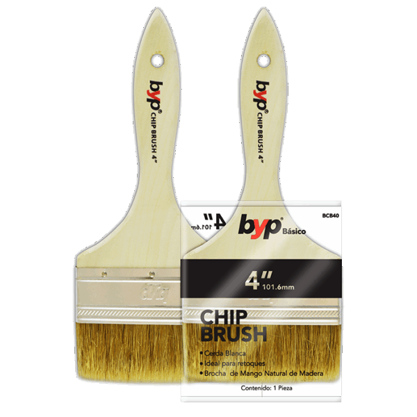 BROCHA 4" MANGO NATURAL CHIP BRUSH BYP