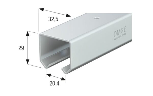 RIEL P/CLOSET ACERO 30X30 MM 4mt 70KG