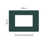 PLACA PLASTICA 3 MODULOS VERDE ABETO