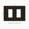 PLACA PLASTICA 2 MODULOS NEGRO SIMON
