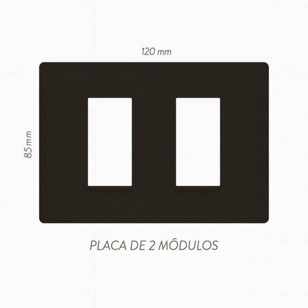PLACA PLASTICA 2 MODULOS NEGRO SIMON