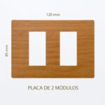 PLACA PLASTICA 2 MODULOS MADERA ROBLE