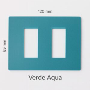 PLACA PLASTICA 2 MODULOS VERDE AQUA SIMO