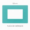 PLACA PLASTICA 3 MODULOS VERDE AQUA SIMO