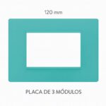 PLACA PLASTICA 3 MODULOS VERDE AQUA SIMO