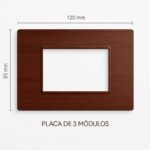 PLACA PLASTICA 3 MODULOS MADERA MERBAU