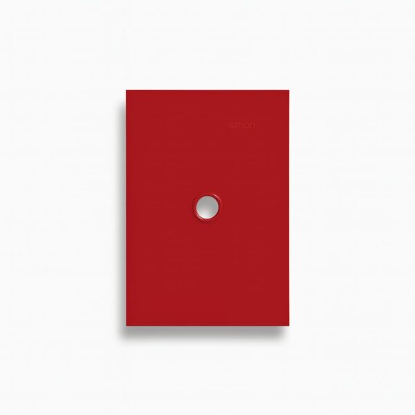 PLACA PLASTICA ROJO CARMESI SALIDA CABLE