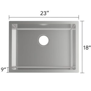 FREGADERO 23" X 18" X 9" 1P A/INOX SS304 BROWN