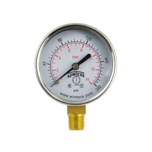 MANOMETRO 0-200 PSI 2.5" 1/4" NPT