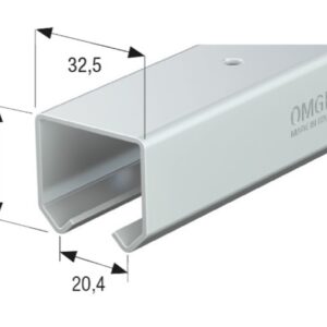 RIEL P/CLOSET ACERO 30X30 MM 4mt 70KG