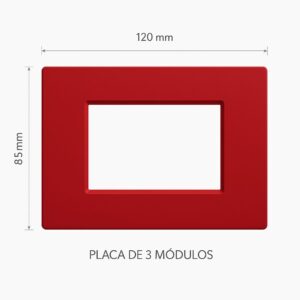 PLACA PLASTICA 3 MODULOS ROJO GAUDI SIMO
