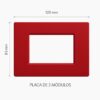 PLACA PLASTICA 3 MODULOS ROJO GAUDI SIMO