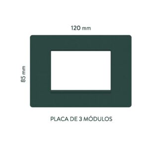 PLACA PLASTICA 3 MODULOS VERDE ABETO