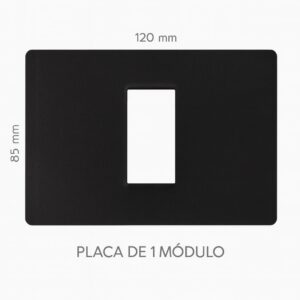 PLACA PLASTICA 1 MODULO NEGRO SIMON