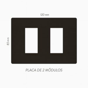 PLACA PLASTICA 2 MODULOS NEGRO SIMON