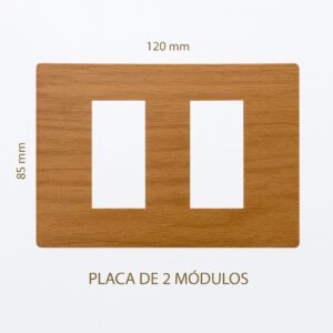 PLACA PLASTICA 2 MODULOS MADERA ROBLE
