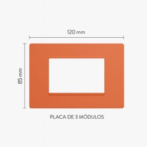 PLACA PLASTICA 3 MODULOS NARANJA SIMON