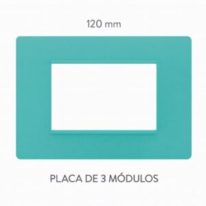 PLACA PLASTICA 3 MODULOS VERDE AQUA SIMO
