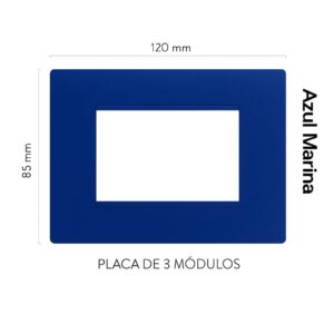 PLACA PLASTICA 3 MODULOS AZUL MARINA