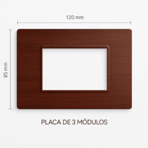 PLACA PLASTICA 3 MODULOS MADERA MERBAU