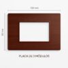 PLACA PLASTICA 3 MODULOS MADERA MERBAU