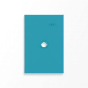 PLACA PLASTICA VERDE AQUA P/SALIDA CABLE