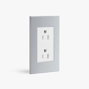 TOMA DOBLE 15A POLARIZADO BLANCO-PLATA