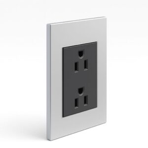 TOMA DOBLE 15A POLARIZADO NEGRO-PLATA