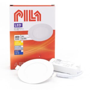 LAMPARA LED 6W SLIM 4" REDONDA 3000K 400L PILA