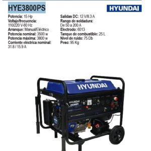 GENERADOR-SOLDADOR 15HP 3500W 50-200AMP