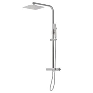 DUCHA CUADRADA 8" BARRA PARED 5 FUNC. CROMO