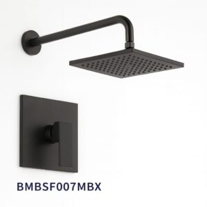 MEZCLADOR DUCHA CUADRADA 8" NEGRO MATE M/LEVER