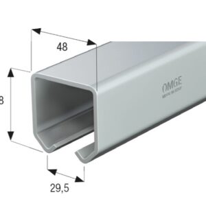 RIEL P/CLOSET ACERO 4mt 48X48MM (660lb)