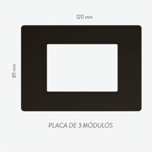 PLACA PLASTICA 3 MODULOS NEGRO SIMON